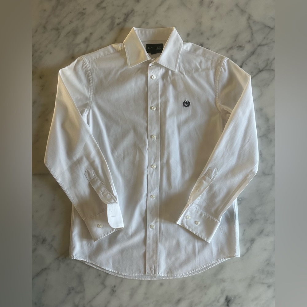 Lauren Ralph Lauren Big Boys Solid Logo Dress Shirt - Boy’s Size 14